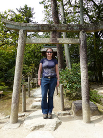 Jayna in Ginkaku-ji temple grounds