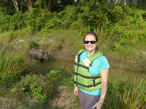 Jayna and the rhino