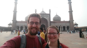 Jama Masjid, being watched by the people behind us