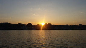 Sunrise on the boat to Bagan