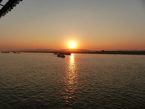 Sunset over the Ayeyarwady river