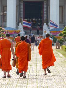 Monks heading to Phra Mongkhon Bophit