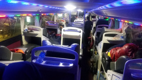 It became the disco bus at night time