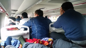 Overcrowded sleeper bus