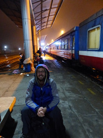 Waiting at the Vinh train station