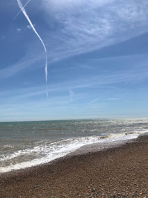 Deal beach with Calais in the distance