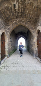 Walking in the town gates from the waterfront