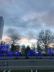 Pretty sunrise and decorations