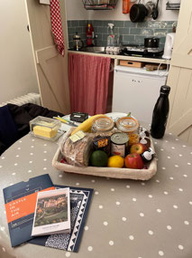 Delicious breakfast basket