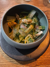 Cured cod with veg