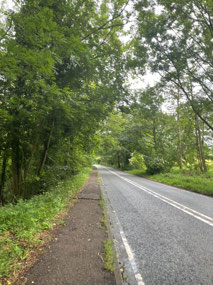 Trekking up the road to get to the other gate