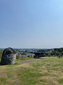 The beheading stone and hill view