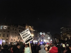 Protesters in Trafalgar Square