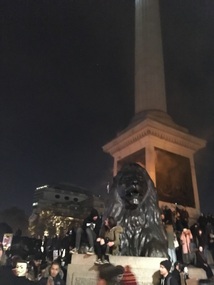 Protesters Surrounding Nelson's Column