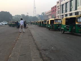 Auto Rickshaws Wait Outside Delhi Train Station