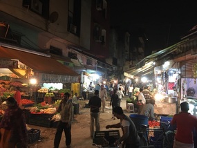 The street outside our hotel