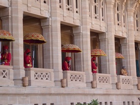 Pageantry at hotel entrance