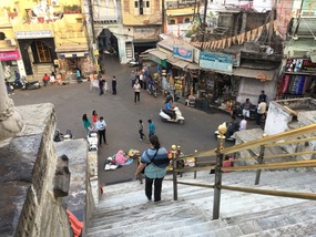 Heather exits Jagadish Temple