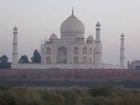 View of Taj Mahal from across the Yamuna River