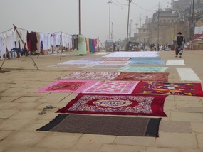 Laundry drying on the ghats