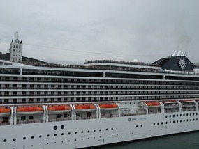 SISTER SHIP "FANTASIA" PASSES US LEAVING PORT