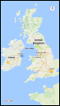 Blue dot shows where ferry is on Irish Sea 