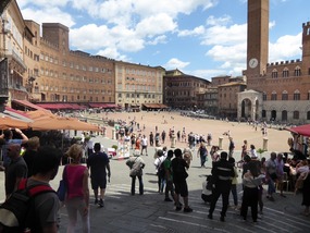The piazza in center of Siena 