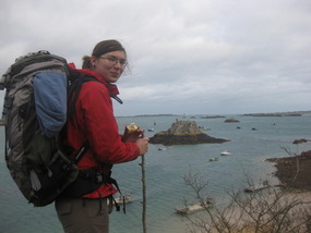Kerstin mit canne (=Wanderstock)