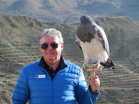Our guide with an Andean Eagle