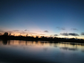 First sunrise on the Amazon River