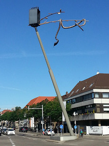 Cool artwork in the middle of an intersection