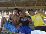 Three apostles relaxing