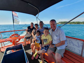 Happy family all at sea