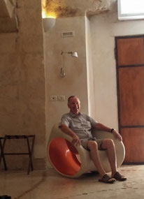 Pete likes this strange rocking chair