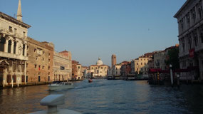 Front row seats in the vaporetto