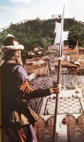 Marastica town square - human chess game