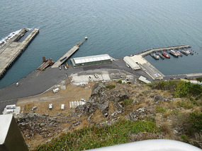 Looking down from the Nut Stanley - car at wharf