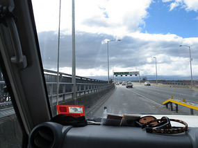 Driving Tasman bridge