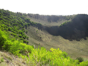 Inside crater