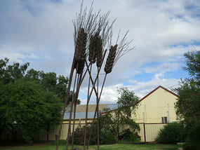 Bronze wheat sculpture
