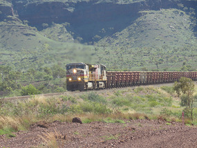 Empty iron ore train coming towards us