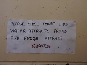 Sign in toilet