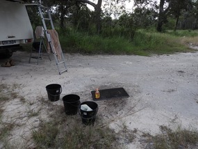 Shower at Jardine river camp