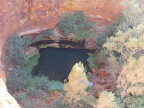 Circular pool from lookout