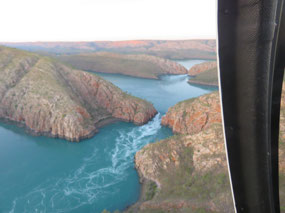 Horizontal falls from Helicopter