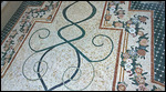 Individual tiles set in the floor
