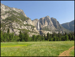 Yosemite Falls from across the meadow