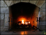 Inside fireplace