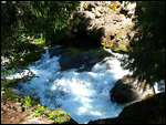 Water gushing out of the lava tube
