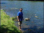 Cannot resist getting in the river